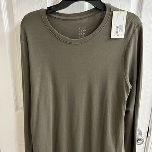 A New Day Women's Long Sleeve Olive Tee